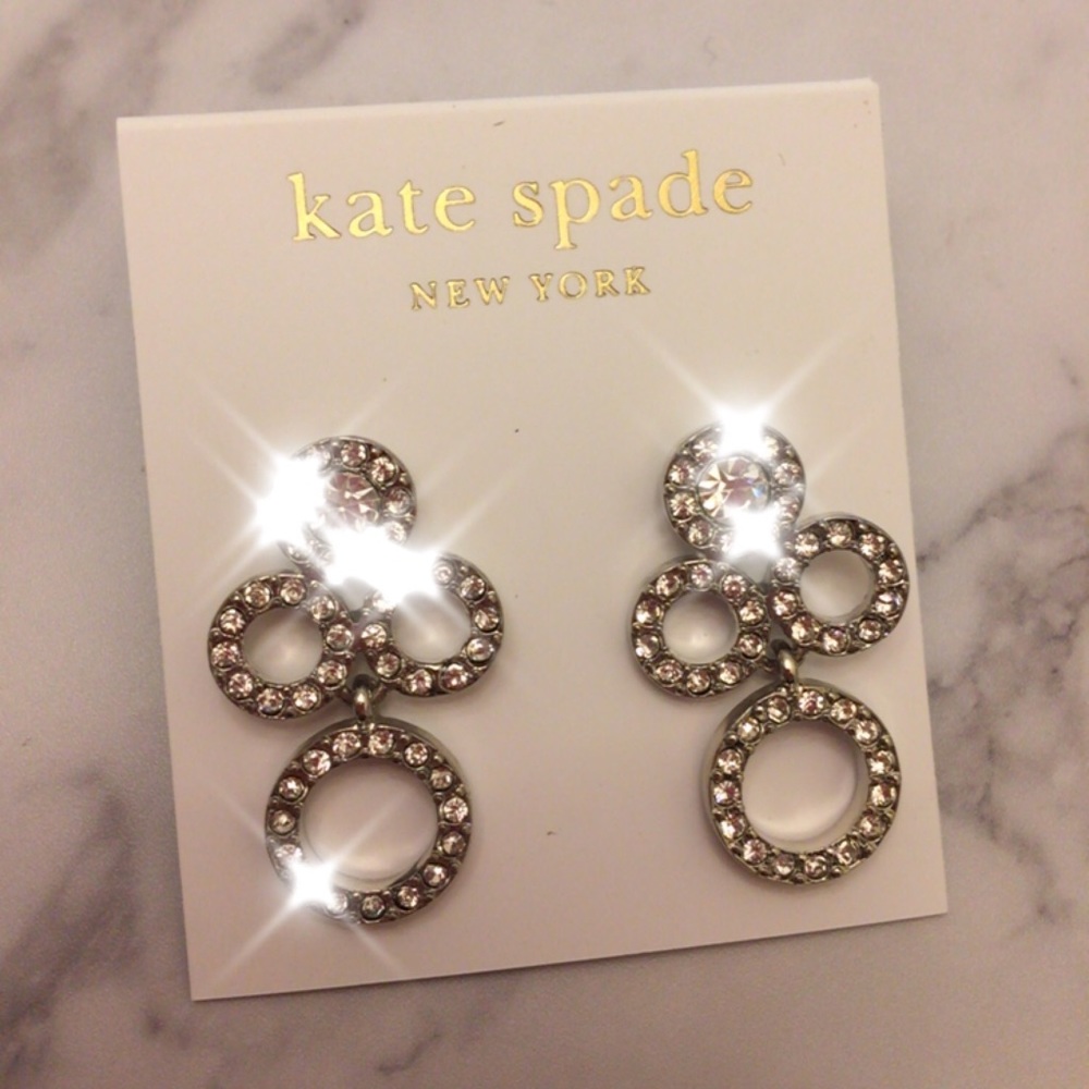Kate Spade Diamond drop earrings (silver - Picture 3 of 6